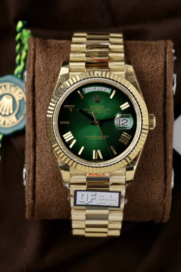 Alternative view of Superclone Rolex Day-Date Green Ombré Dial 128238-0118 36 mm