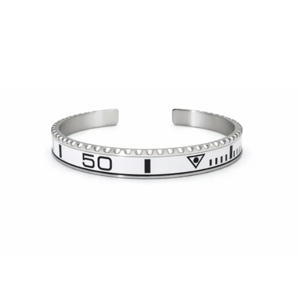 White Titanium Steel Bezel Bracelet