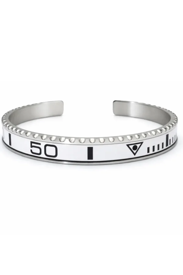 White Titanium Steel Bezel Bracelet