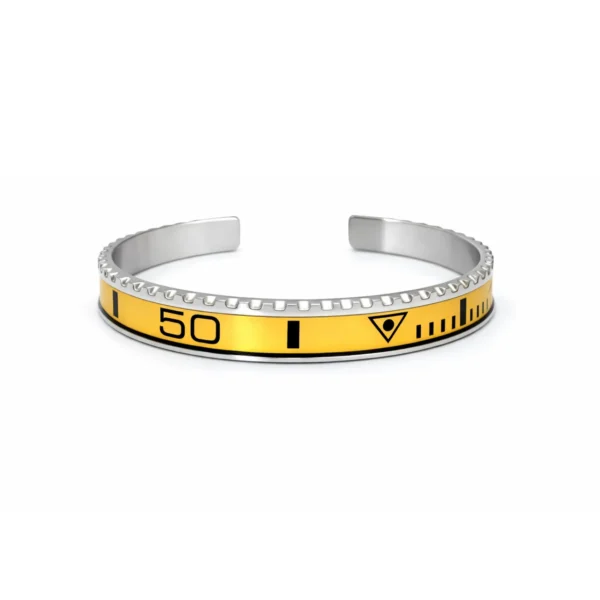 Yellow Titanium Steel Bezel Bracelet