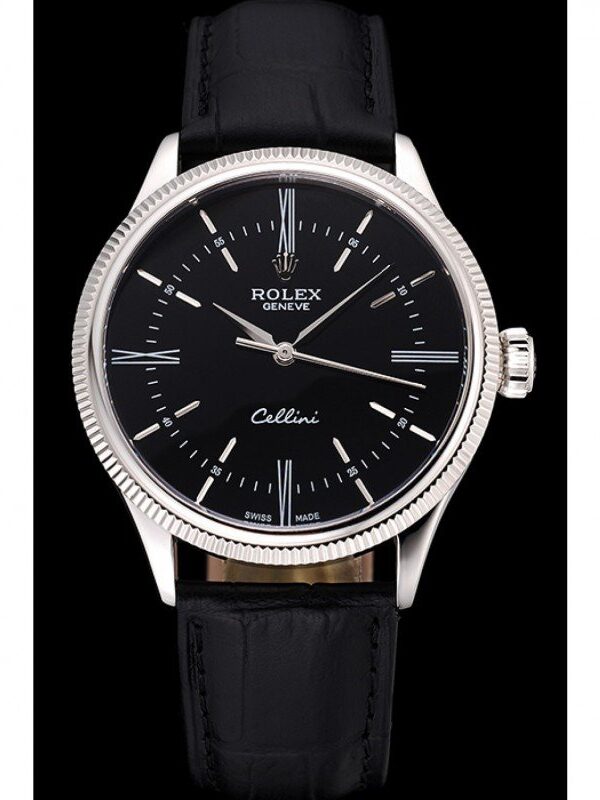 Alternative view of Superclone Rolex Cellini Black Dial 622654