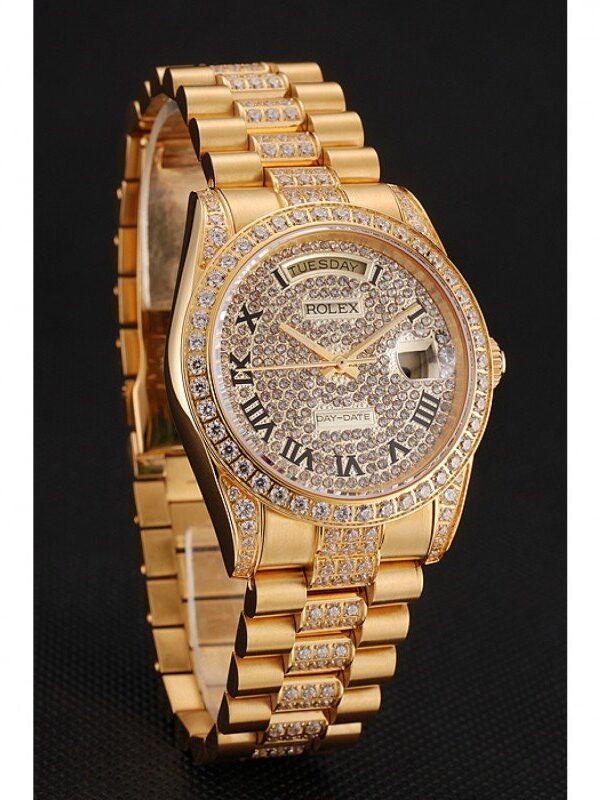 Alternative view of Superclone Rolex Day-Date Gold Dial 1453956 37 mm