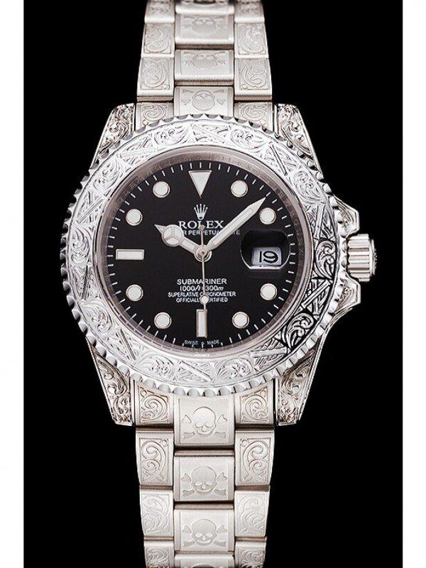 Alternative view of Superclone Rolex Submariner Black Dial 1454093