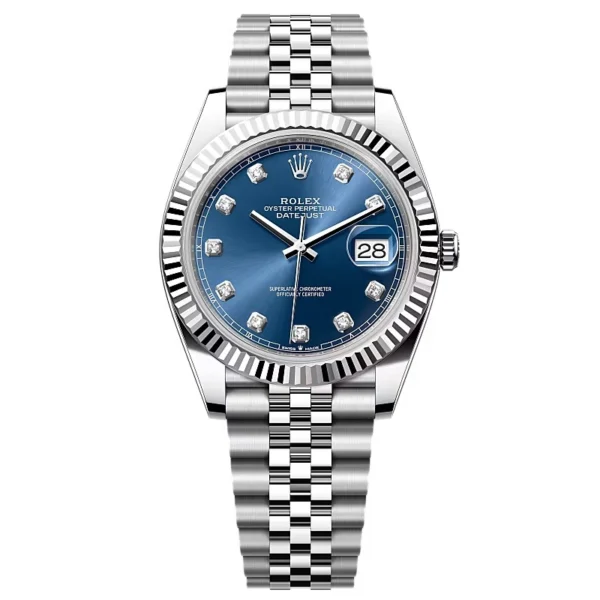 Rolex Datejust Bright Blue Diamond Dial 126334-0016 41 mm