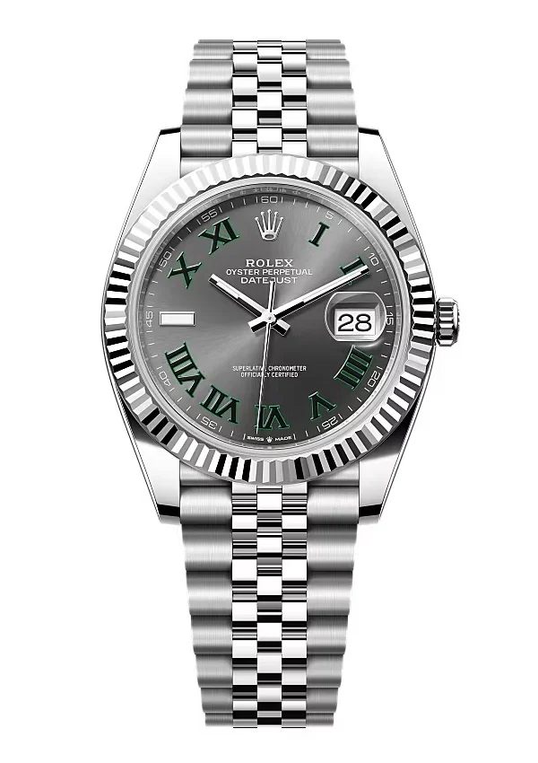 Rolex Datejust Rhodium Dial 126334 “Wimbledon” Flutted/Jubilee 41 mm