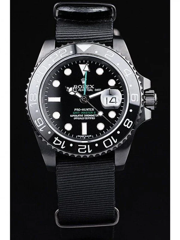 Alternative view of Superclone Rolex GMT-Master II Black Dial REP016827