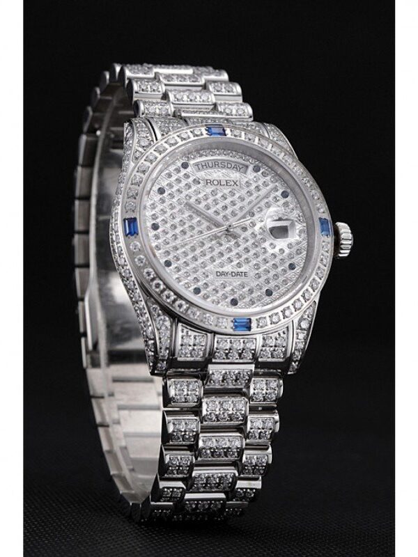 Alternative view of Superclone Rolex Day-Date Diamond Dial 621613 37 mm